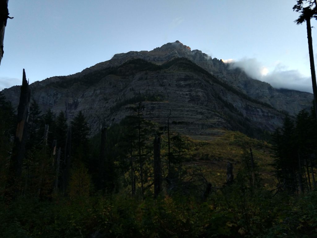 Mountain view from Avalanche Lake trail