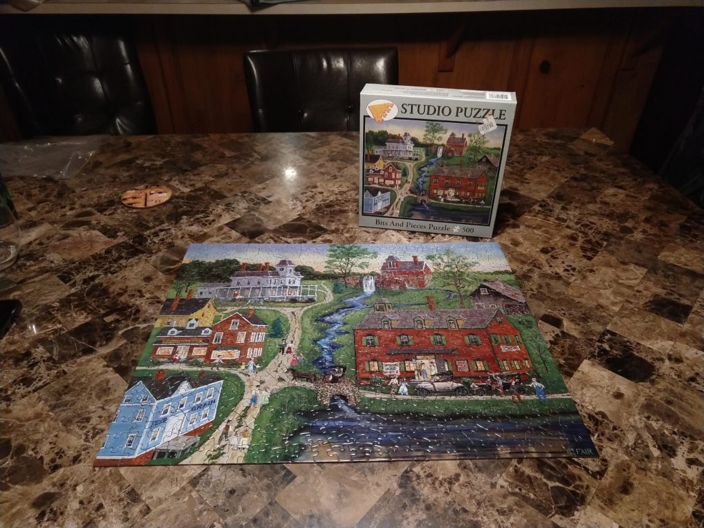 It's so cozy here, we did a puzzle!